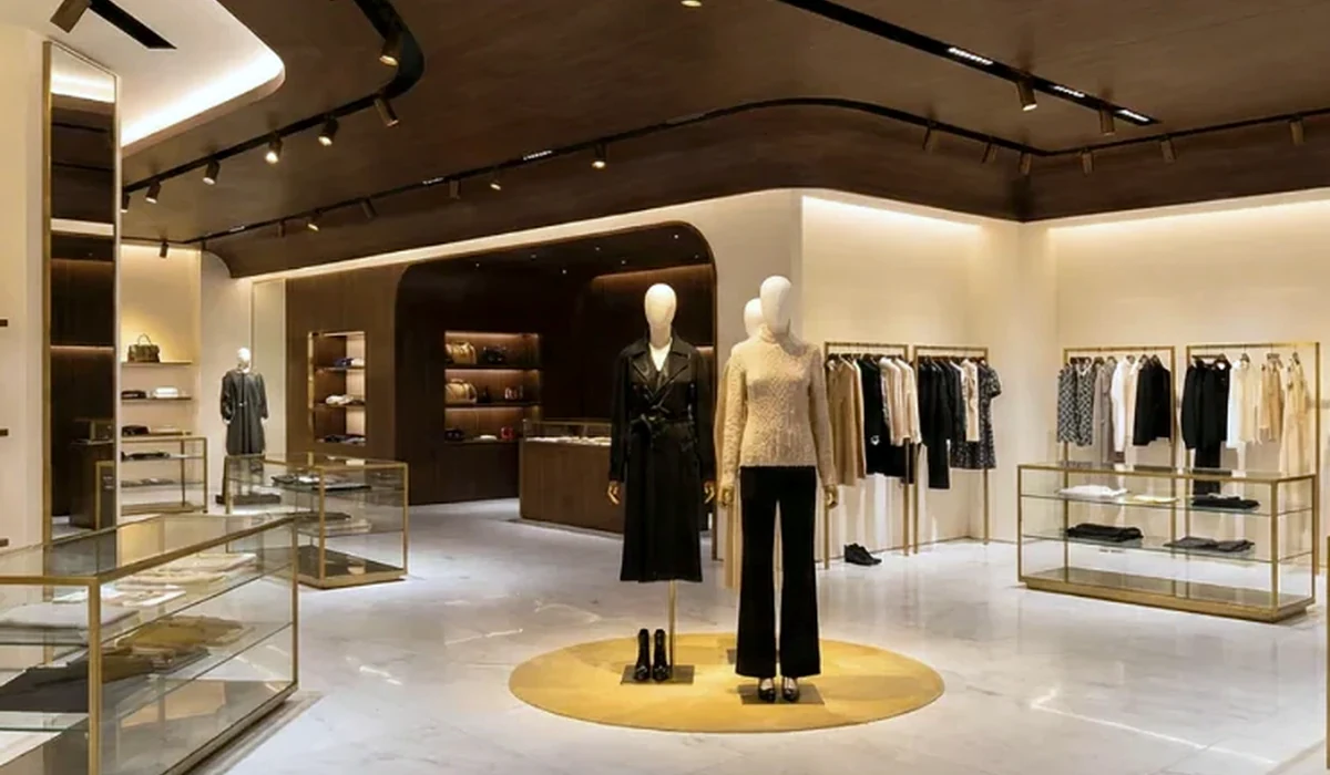 Airport commercial lighting project with adjustable track lights in retail area Airport commercial lighting project with adjustable track lights in retail area