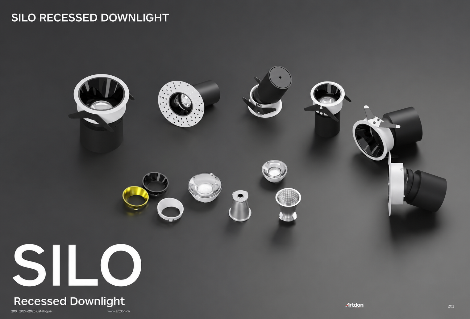 Precision CNC recessed downlight with ultra-thin trim for luxury architectural interiors