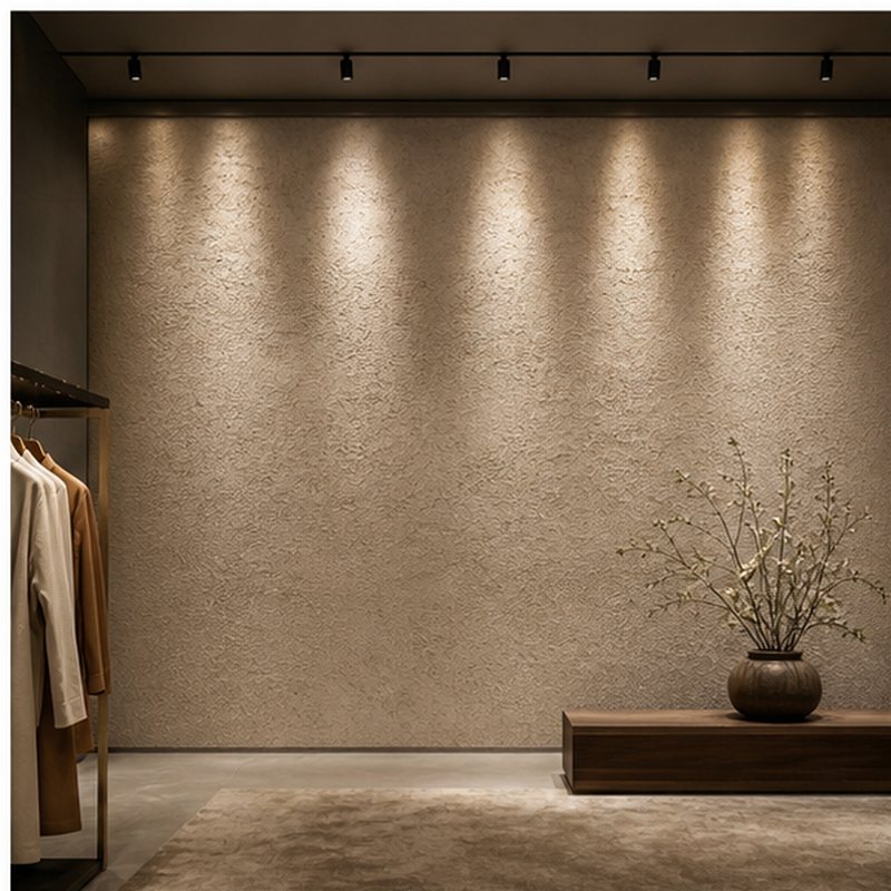 Retail wallwashing for perceived brightness