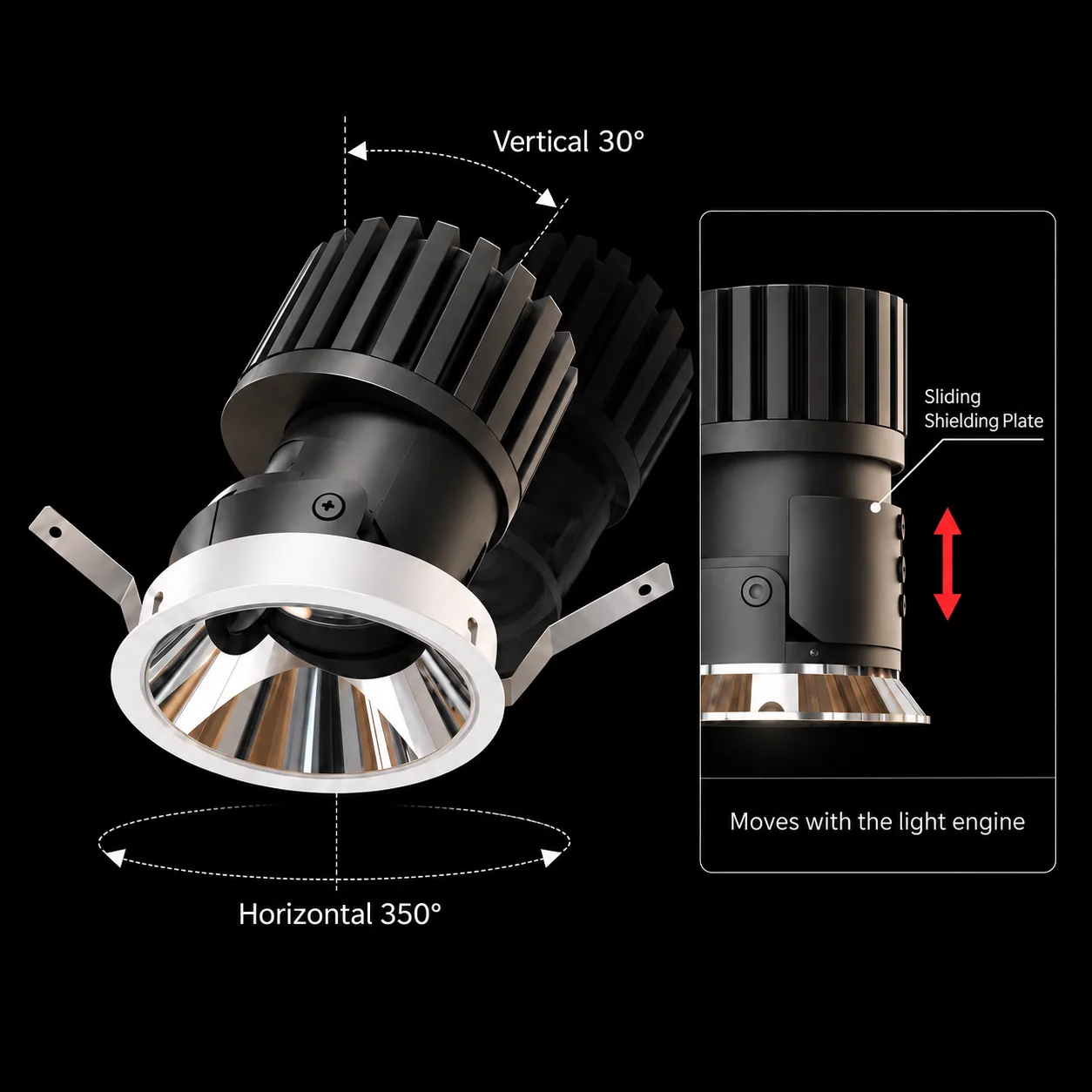 Architectural lighting performance with controlled beam quality and glare management