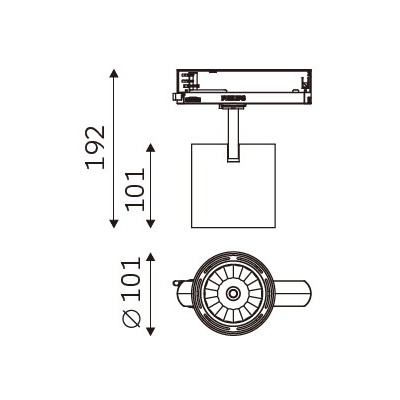 HIGH LUMEN PRO 101 dimension drawing