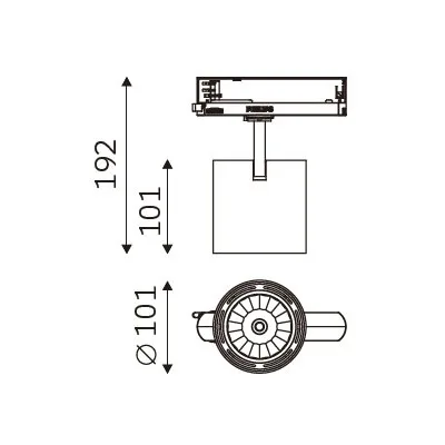 HIGH LUMEN PRO 101 dimension drawing