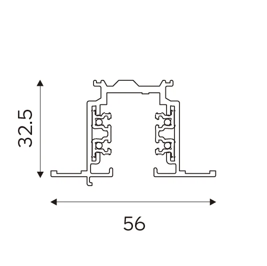 3 CIRCUIT TRACK (Recessed) dimension drawing