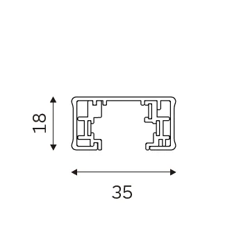 1 CIRCUIT TRACK (Surface Mounted) dimension drawing
