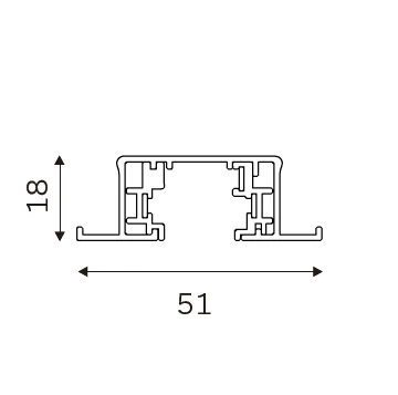 1 CIRCUIT TRACK (Recessed) dimension drawing