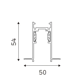LOW VOLTAGE TRACK (Recessed) dimension drawing