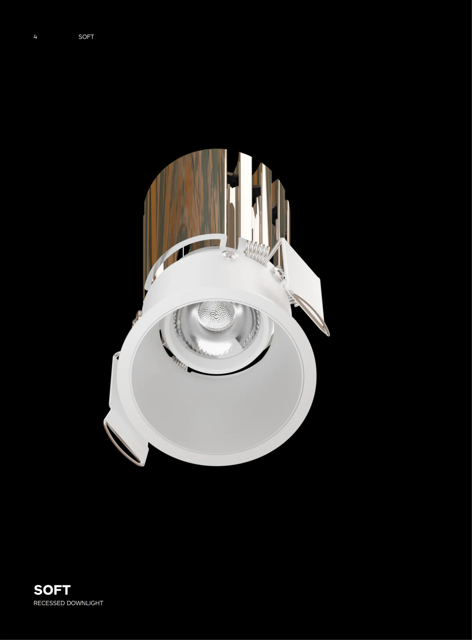 SOFT low glare fixed recessed downlight catalogue cover for hotel, office and residential lighting projects.