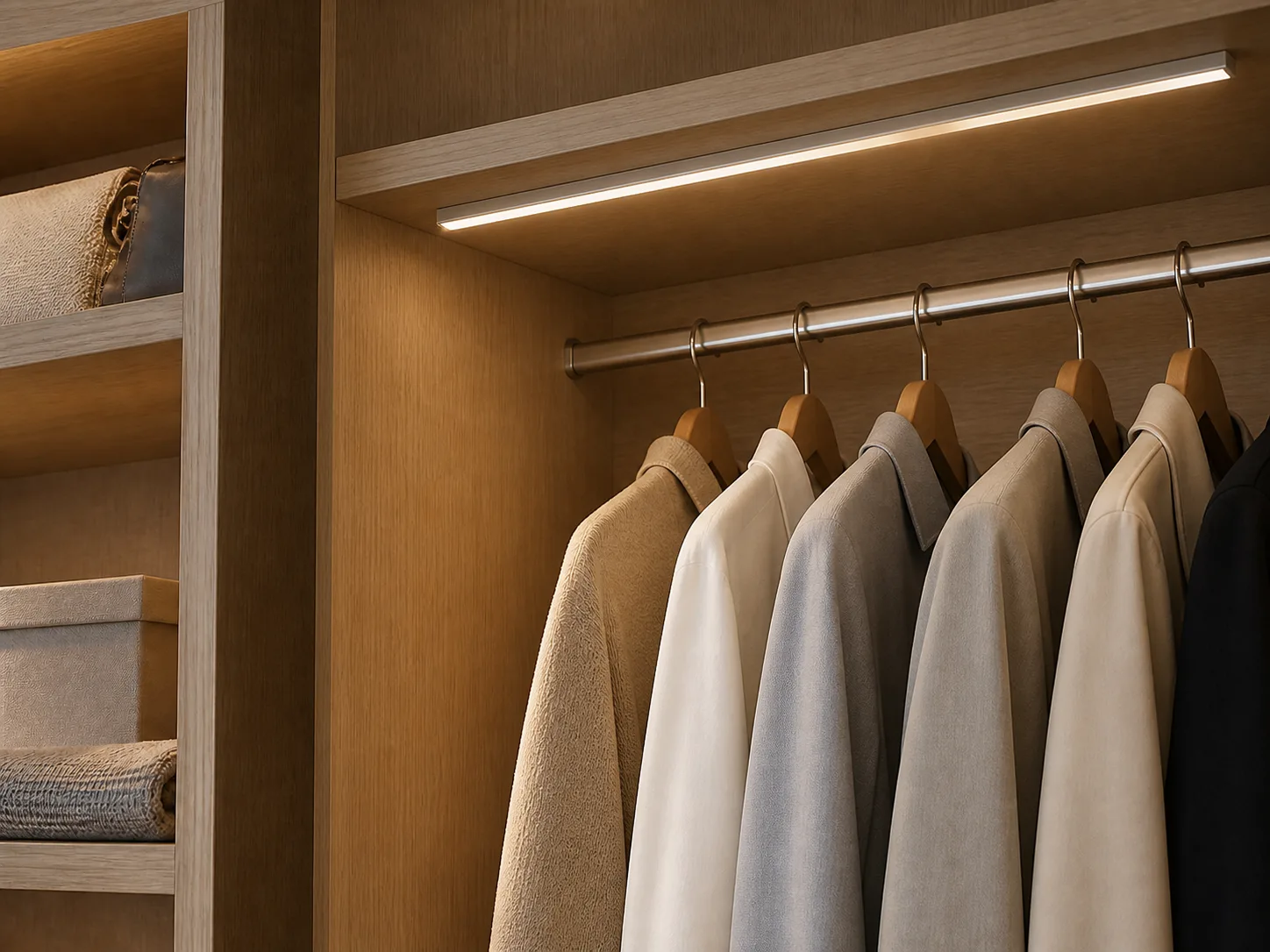 AT1707 wardrobe shelf horizontal surface-mounted lighting application