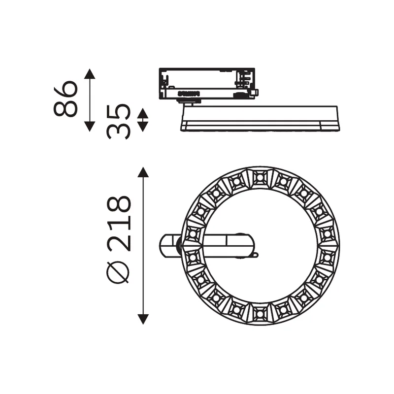 HALO 32.21811 dimensioned technical drawing
