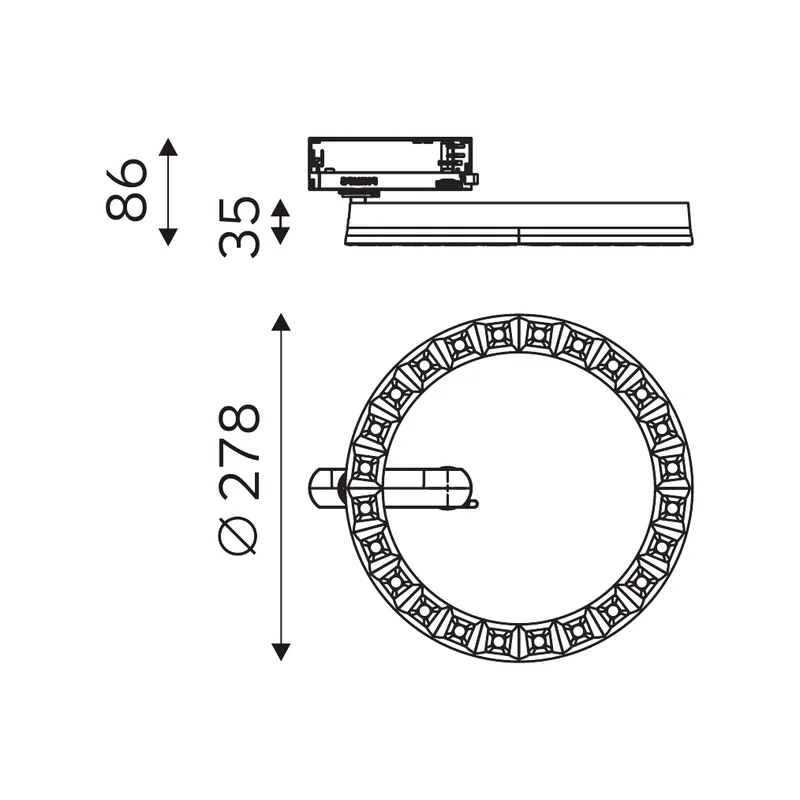 HALO 32.28011 dimensioned technical drawing