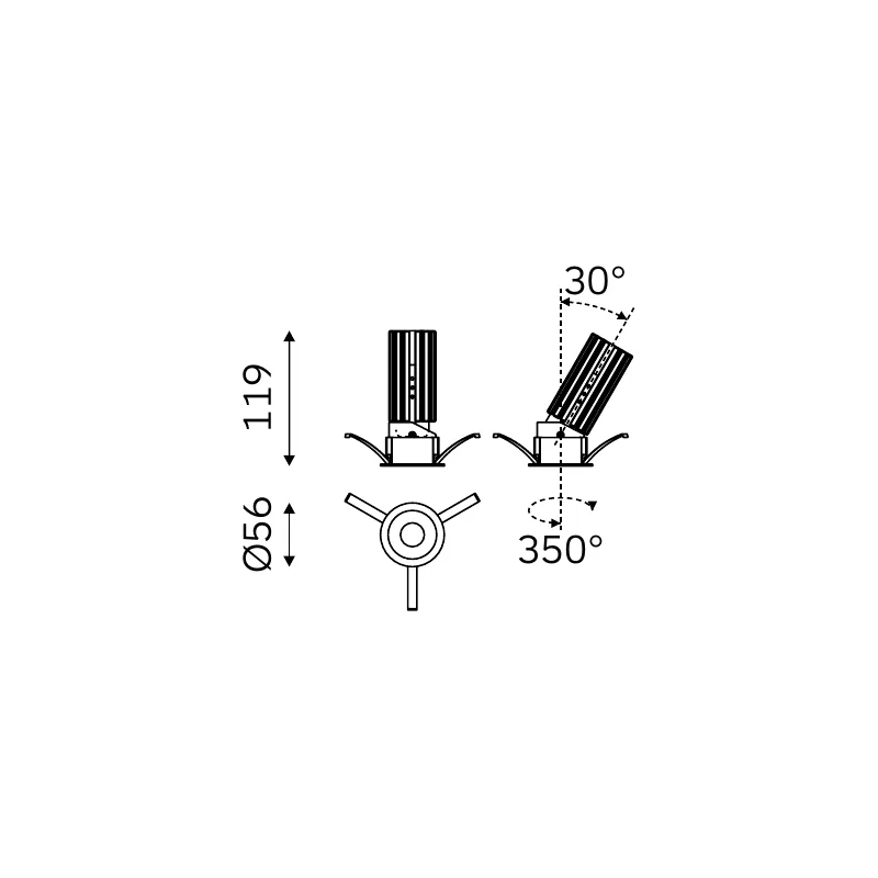 MOVA TRIM 52.05019 dimensioned technical drawing