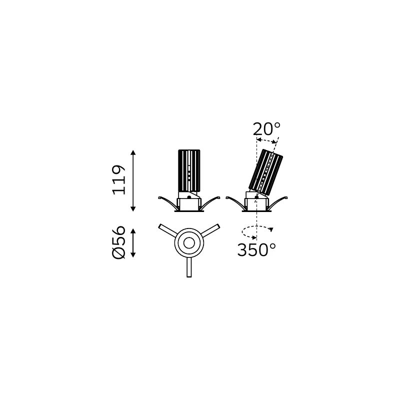 MOVA TRIM 52.05018 dimensioned technical drawing