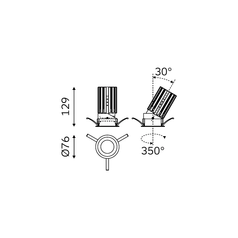 MOVA TRIM 52.07015 dimensioned technical drawing