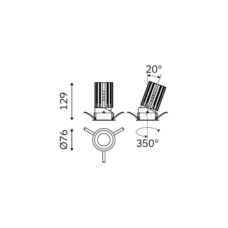 MOVA TRIM 52.07013 dimensioned technical drawing