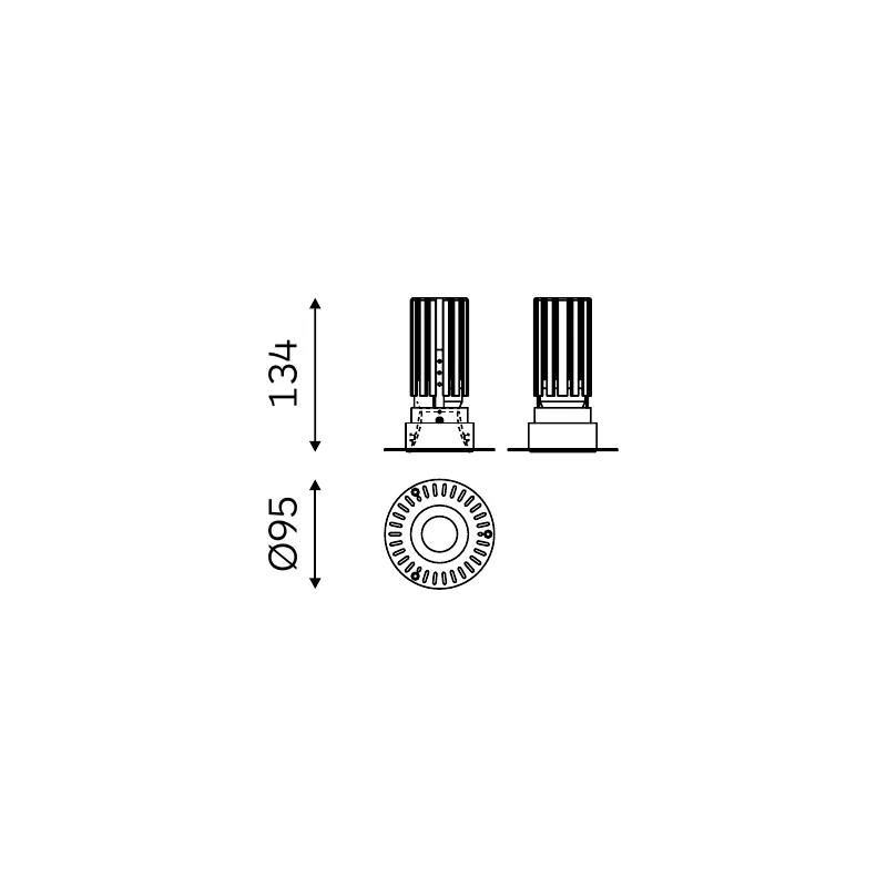 MOVA ROUND TRIMLESS 60.06016 dimensioned technical drawing