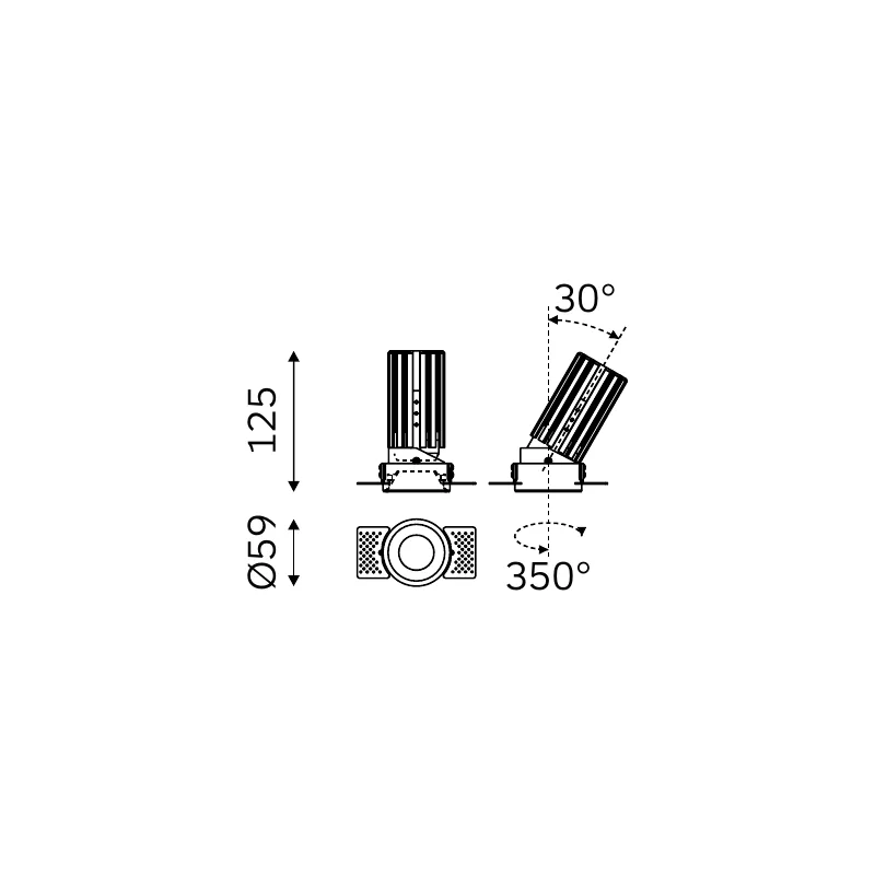 MOVA WINGED TRIMLESS 57.06018 dimensioned technical drawing