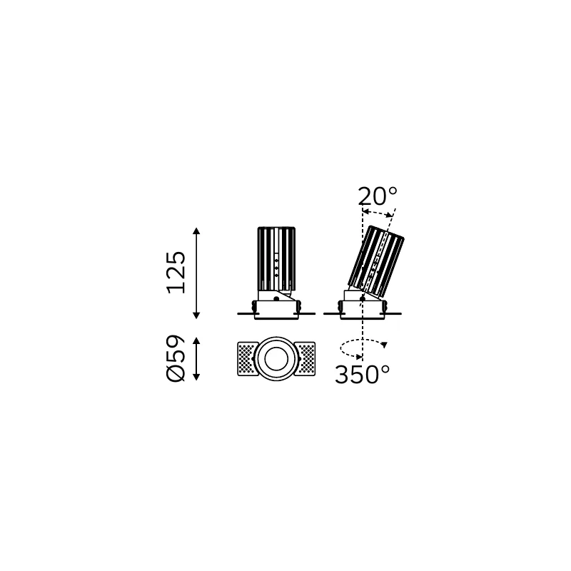 MOVA WINGED TRIMLESS 57.06017 dimensioned technical drawing