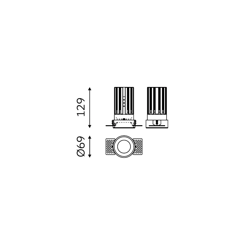 MOVA WINGED TRIMLESS 60.07011 dimensioned technical drawing