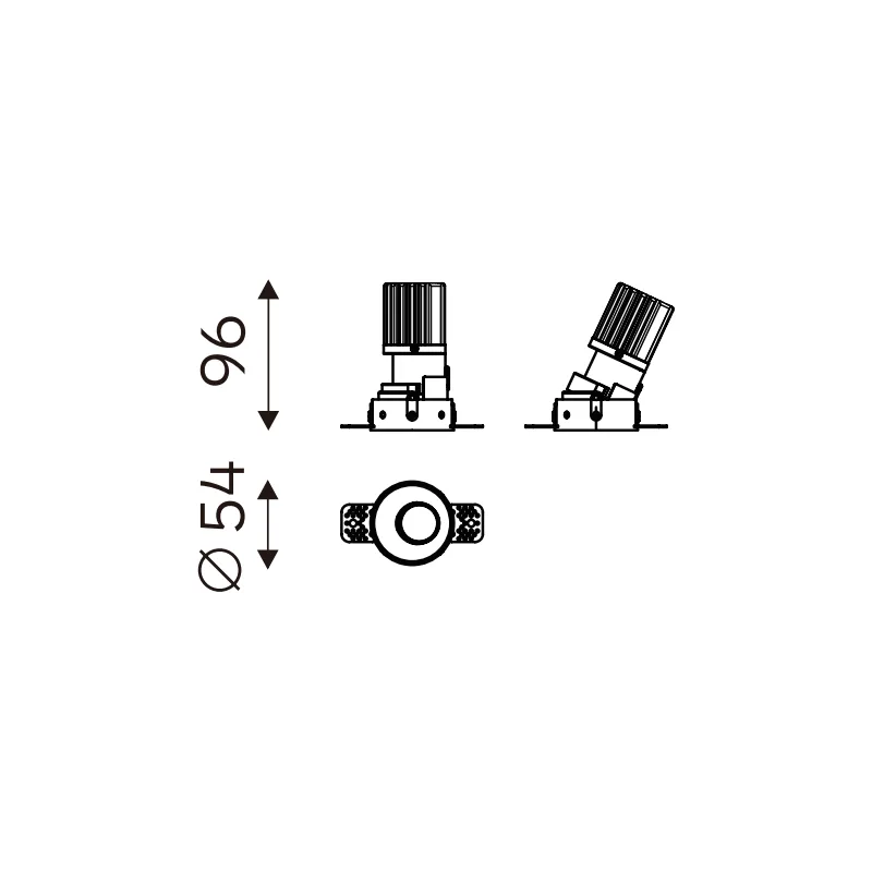 FLEXI WINGED TRIMLESS 55 Adjustable dimension drawing