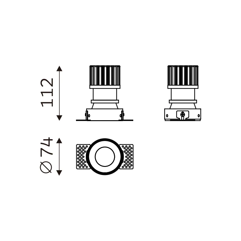FLEXI WINGED TRIMLESS 75 Fixed dimension drawing
