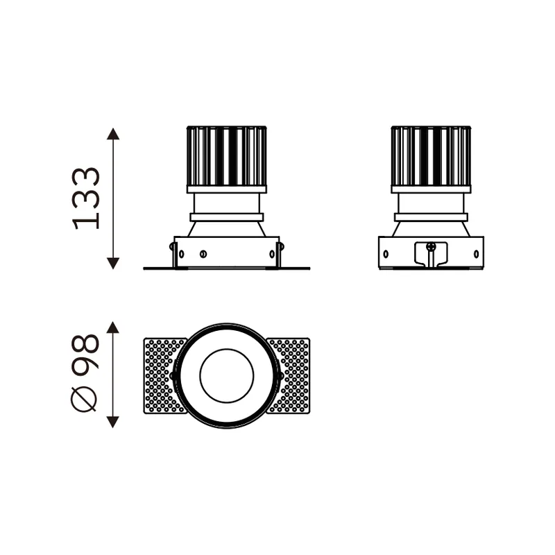 FLEXI WINGED TRIMLESS 100 Fixed dimension drawing