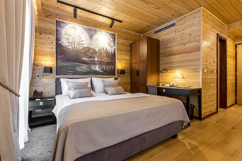 Croatian Hotel interior with comfortable ambient architectural lighting