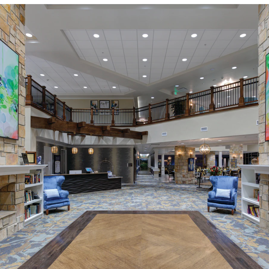 Low glare commercial lighting with shielded recessed downlights