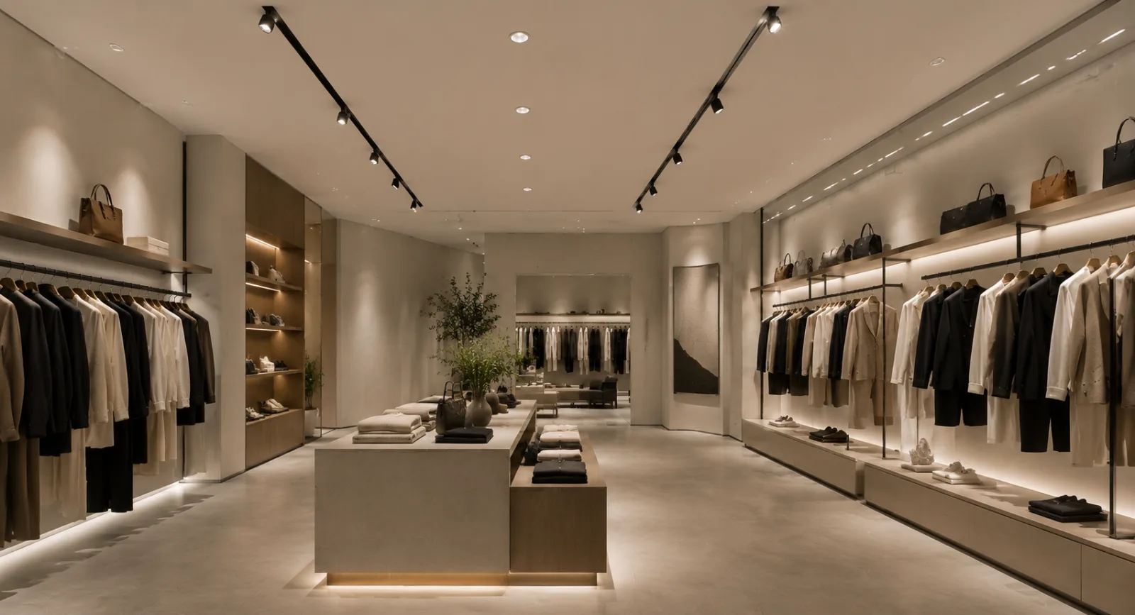 Retail Project architectural lighting using INTERO, SLIM, EMMA