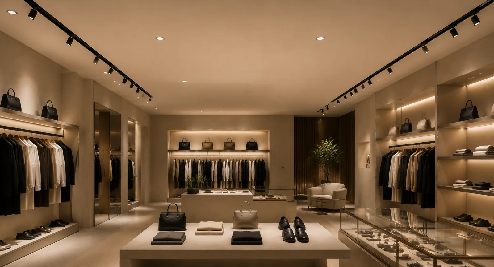 Retail project with SOFT LITE PRO and INTERO lighting for balanced ambient and accent illumination