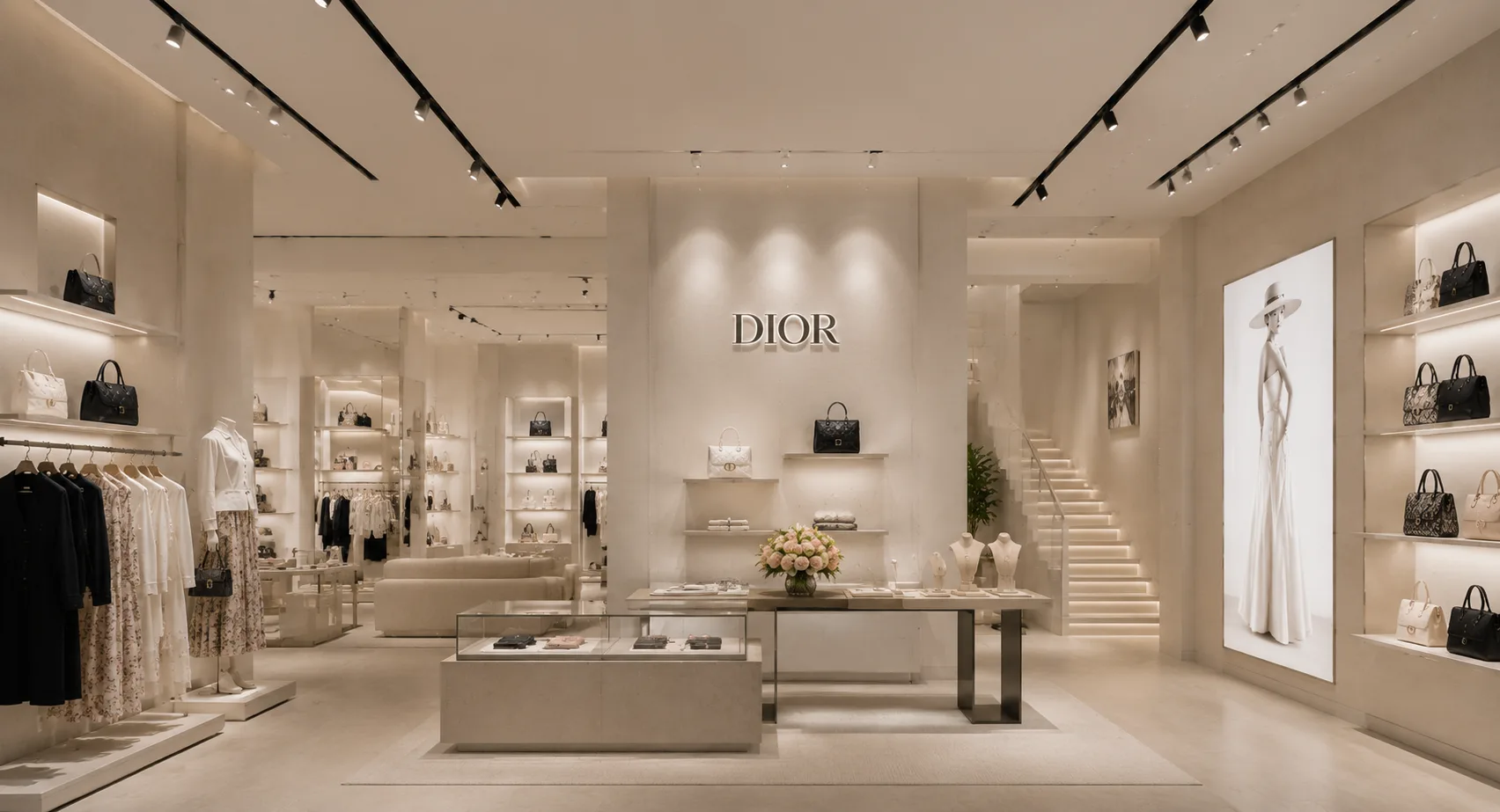 Dior Shanghai boutique with focused BEAMX and SHOWLITE accent lighting