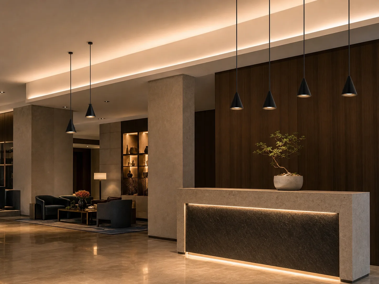 Resort Reception & Lounge lighting application