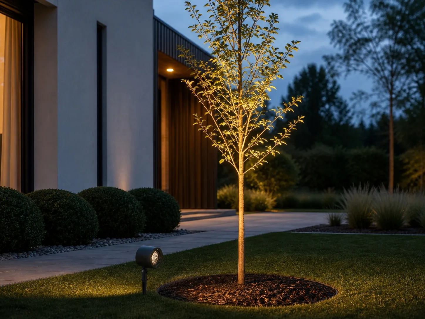 PROFOCUS narrow zoom beam lighting a young tree