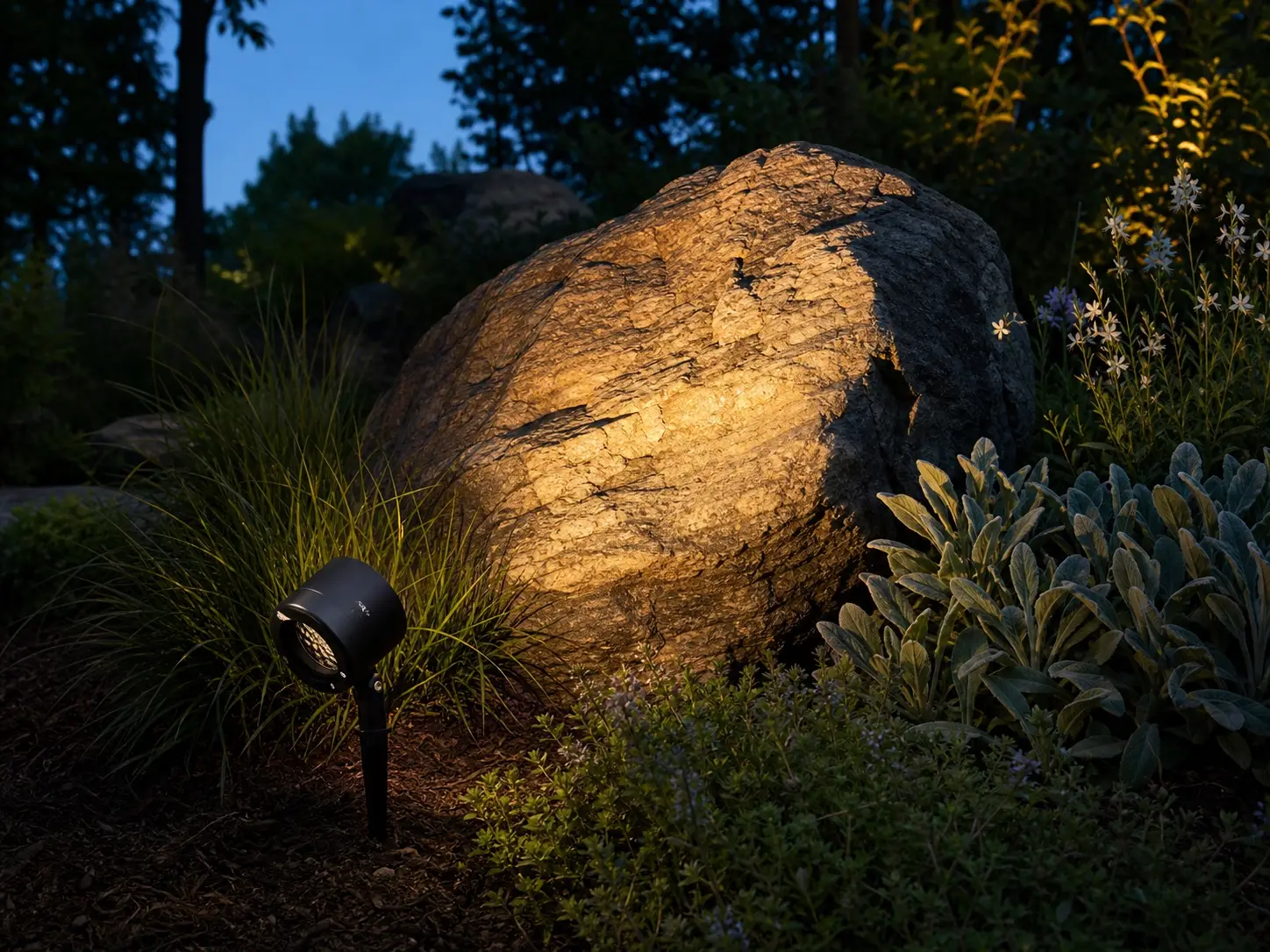 PROFOCUS spotlight illuminating a landscape feature