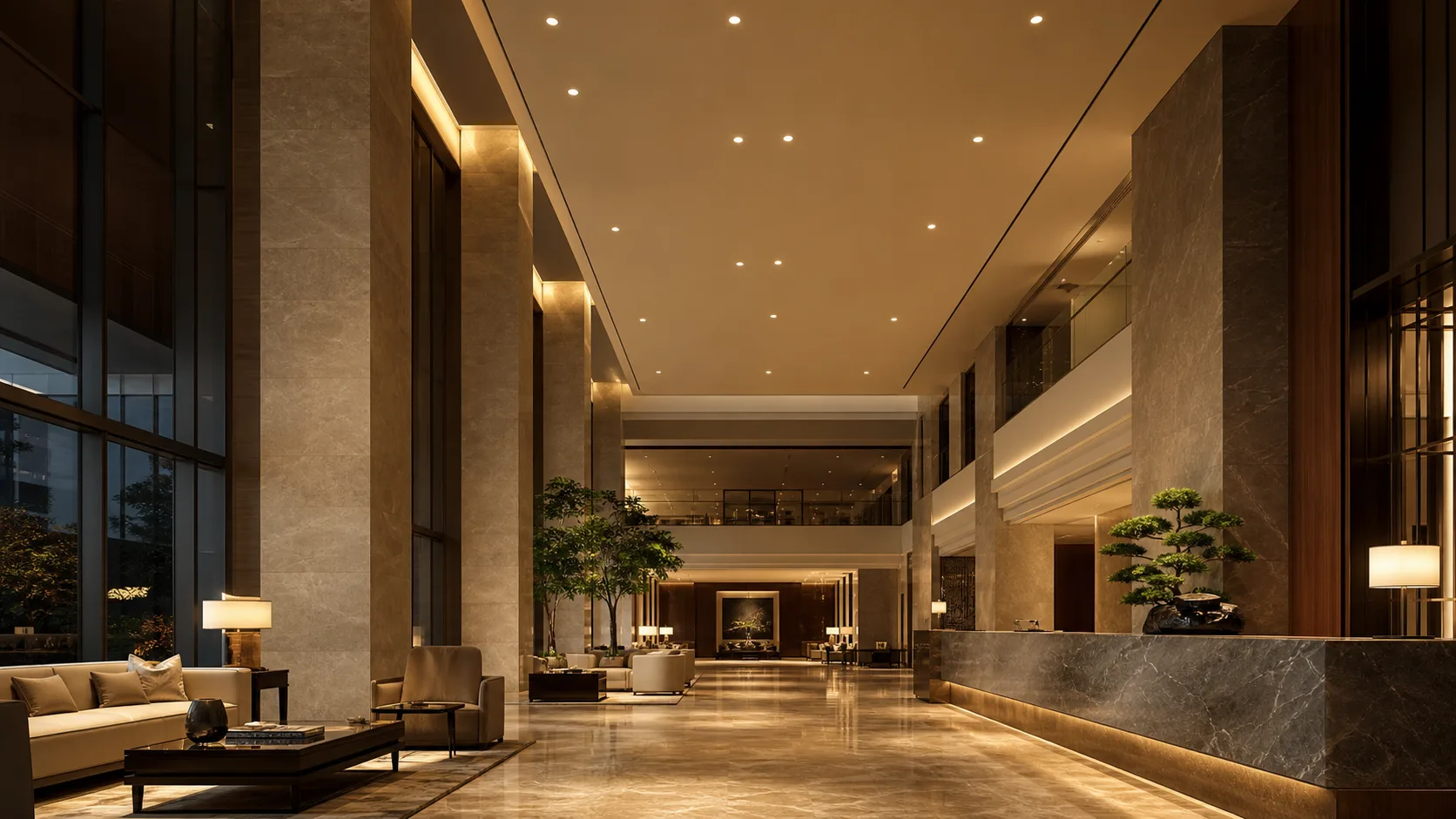 Grand Hotel Lobby Lighting lighting application