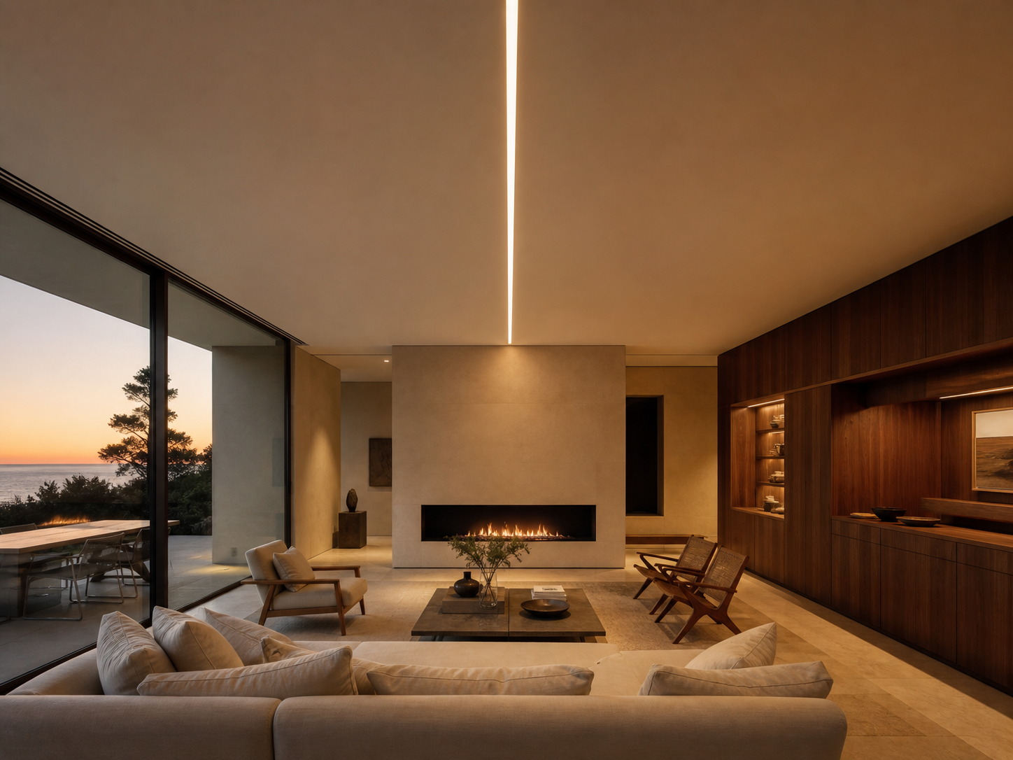 Trimless profile lighting for luxury residential living room