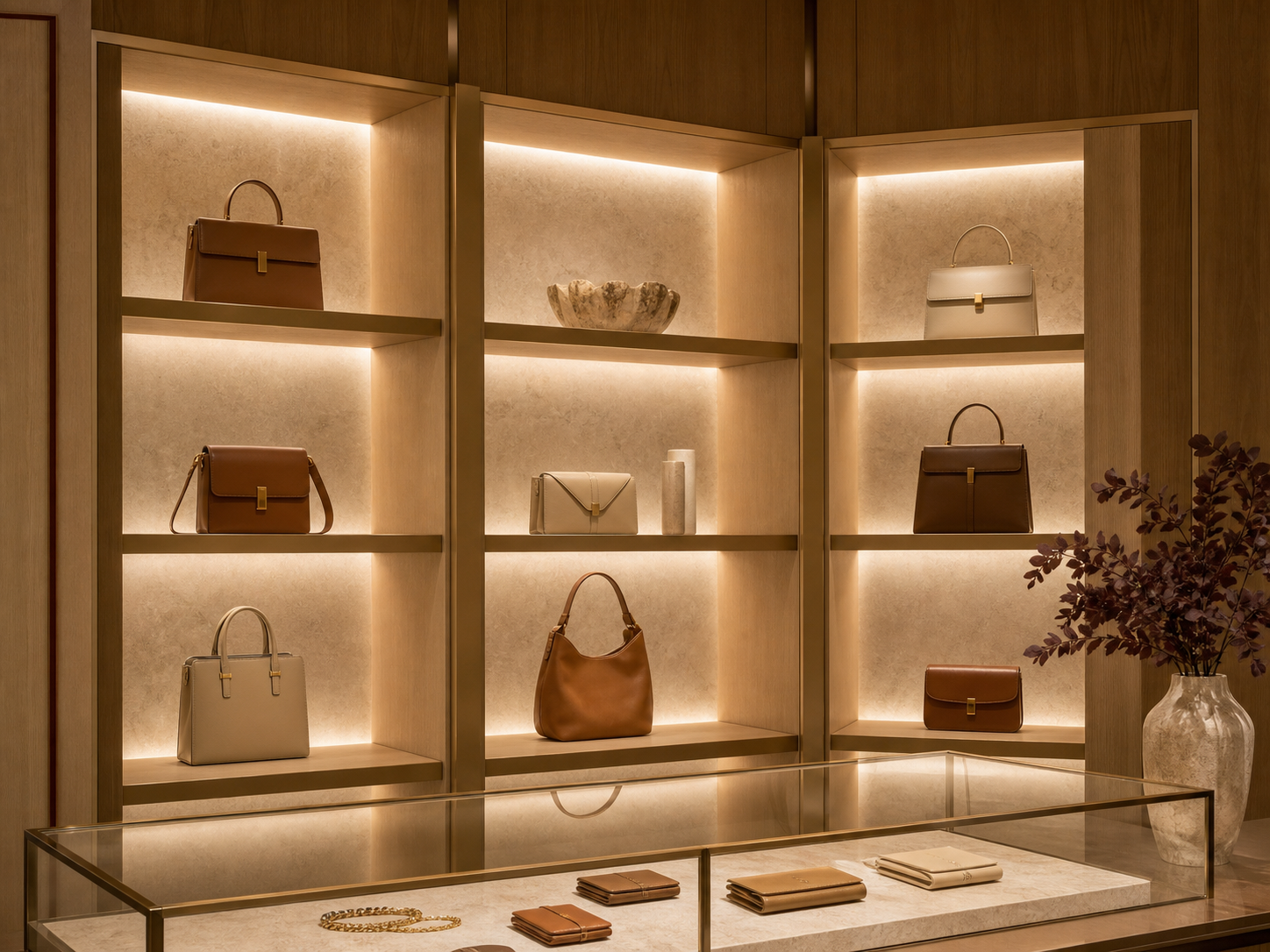 Corner 45 profile lighting for retail display