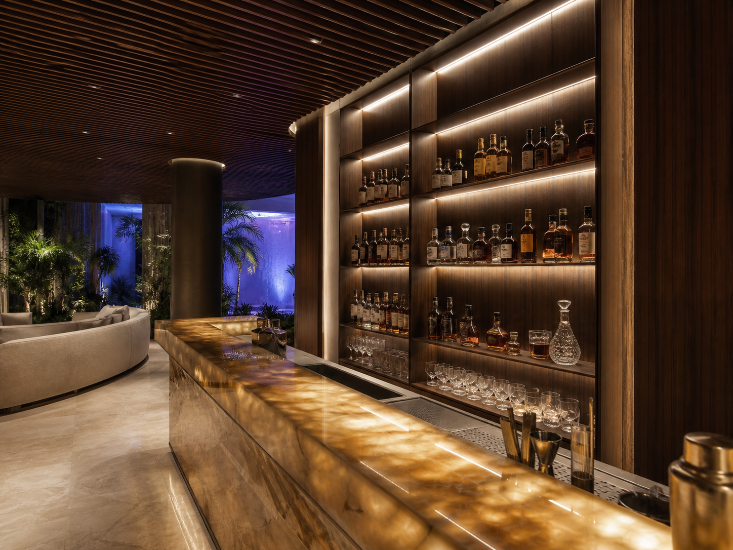 SMD multi-color hotel lounge project concept detail view