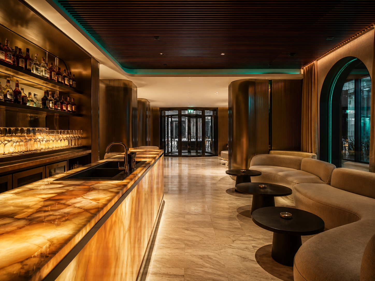 SMD multi-color hotel lounge project concept reverse view