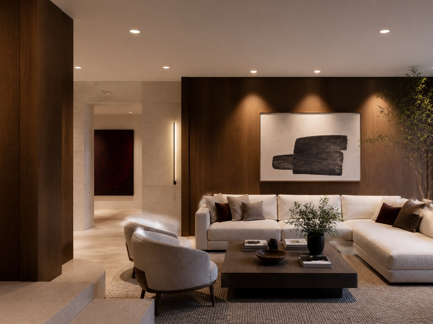 VOLI IP20 recessed downlights in luxury residential interiors