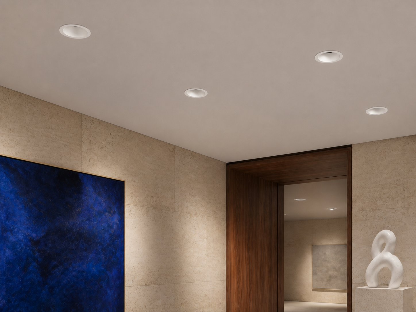 NEXA recessed downlight contemporary art museum concept detail view