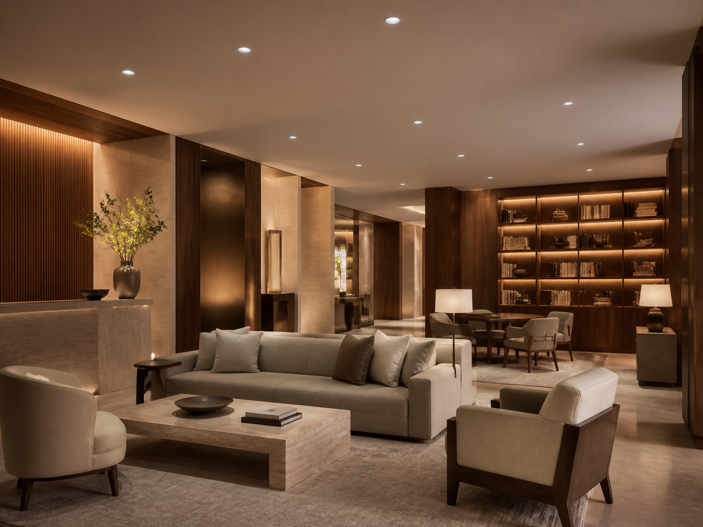 SOFT hospitality low-glare recessed downlight application