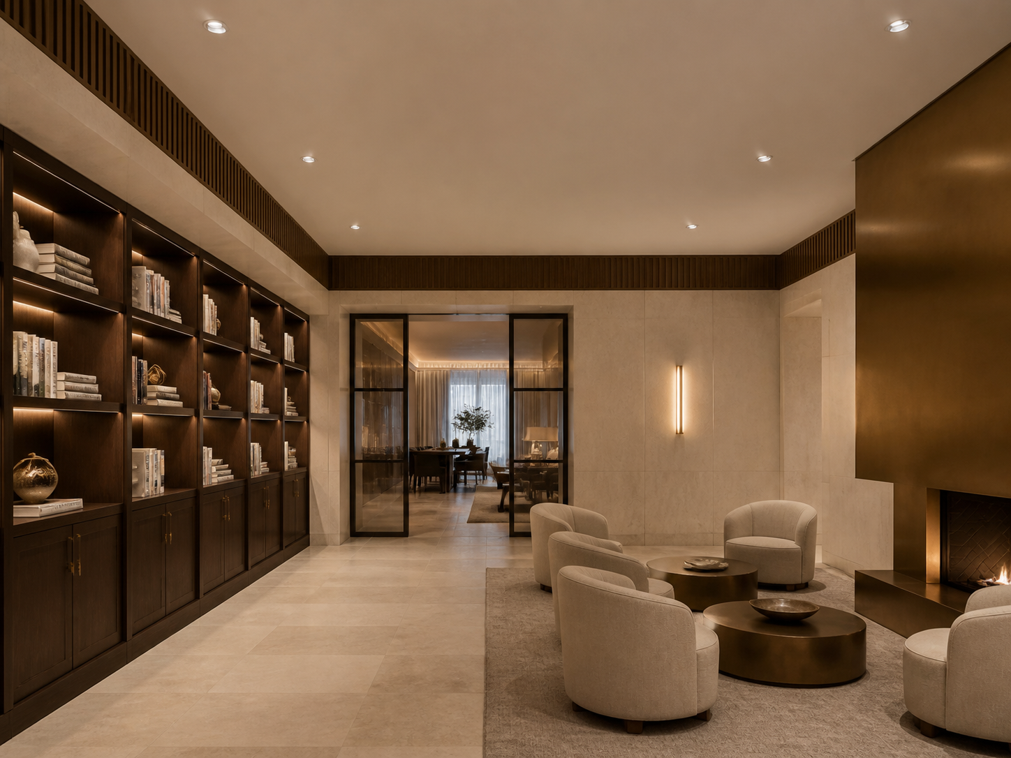 SOFT hotel library lounge concept reverse view