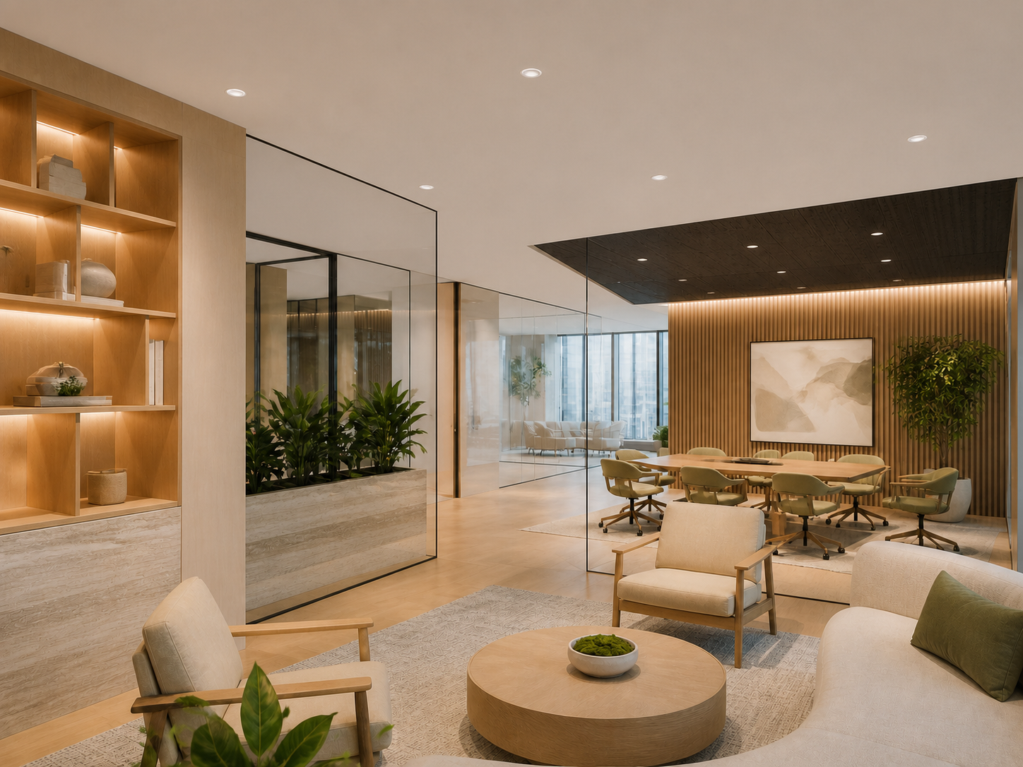 SOFT office low-glare recessed downlight application