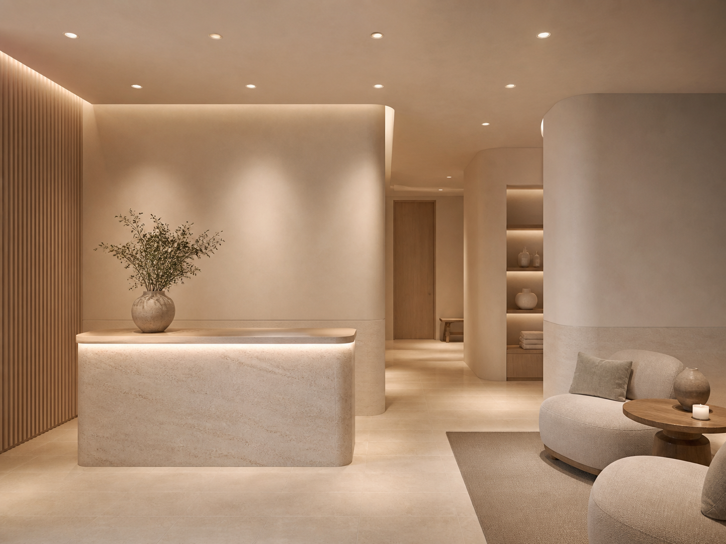 SOFT spa wellness low-glare recessed downlight application