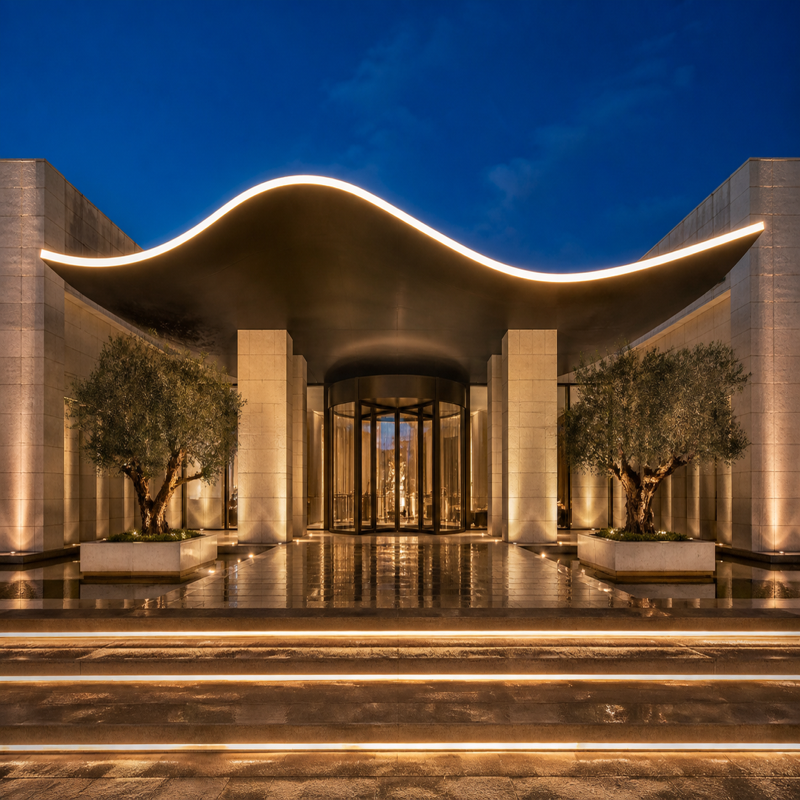 Top Bend neon flex hotel pavilion wide concept