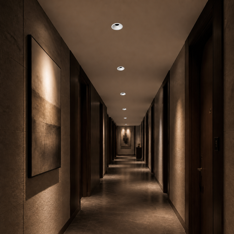 REDLINE recessed downlight hotel corridor application