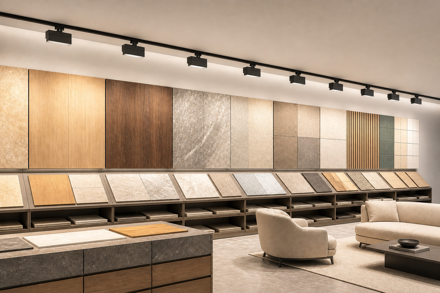 ARCWASH wall washing lighting in showroom