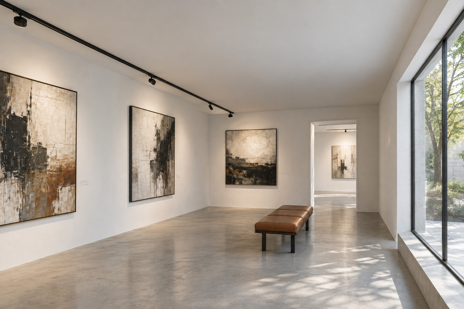 LUNO architectural track light in art gallery