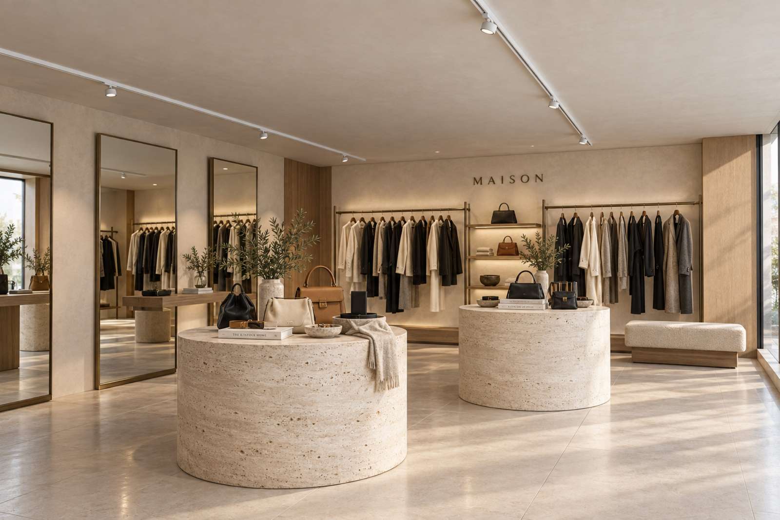 LUNO slim track light in fashion retail interior