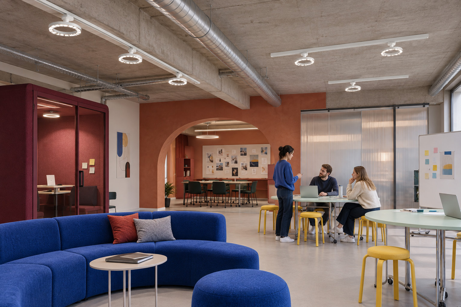 HALO decorative track lighting in public interior